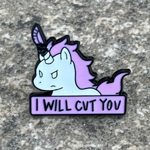 Unicorn I will cut you brooch lapel pin backpack pin hat pin‎